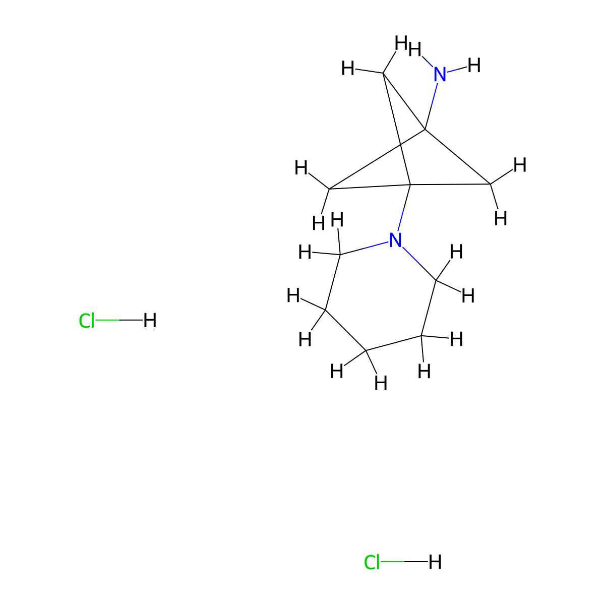 3-(Piperidin-1-yl)bicyclo(1.1.1)pentan-1-amine dihydrochloride molecular structure, CAS 2740754-93-0