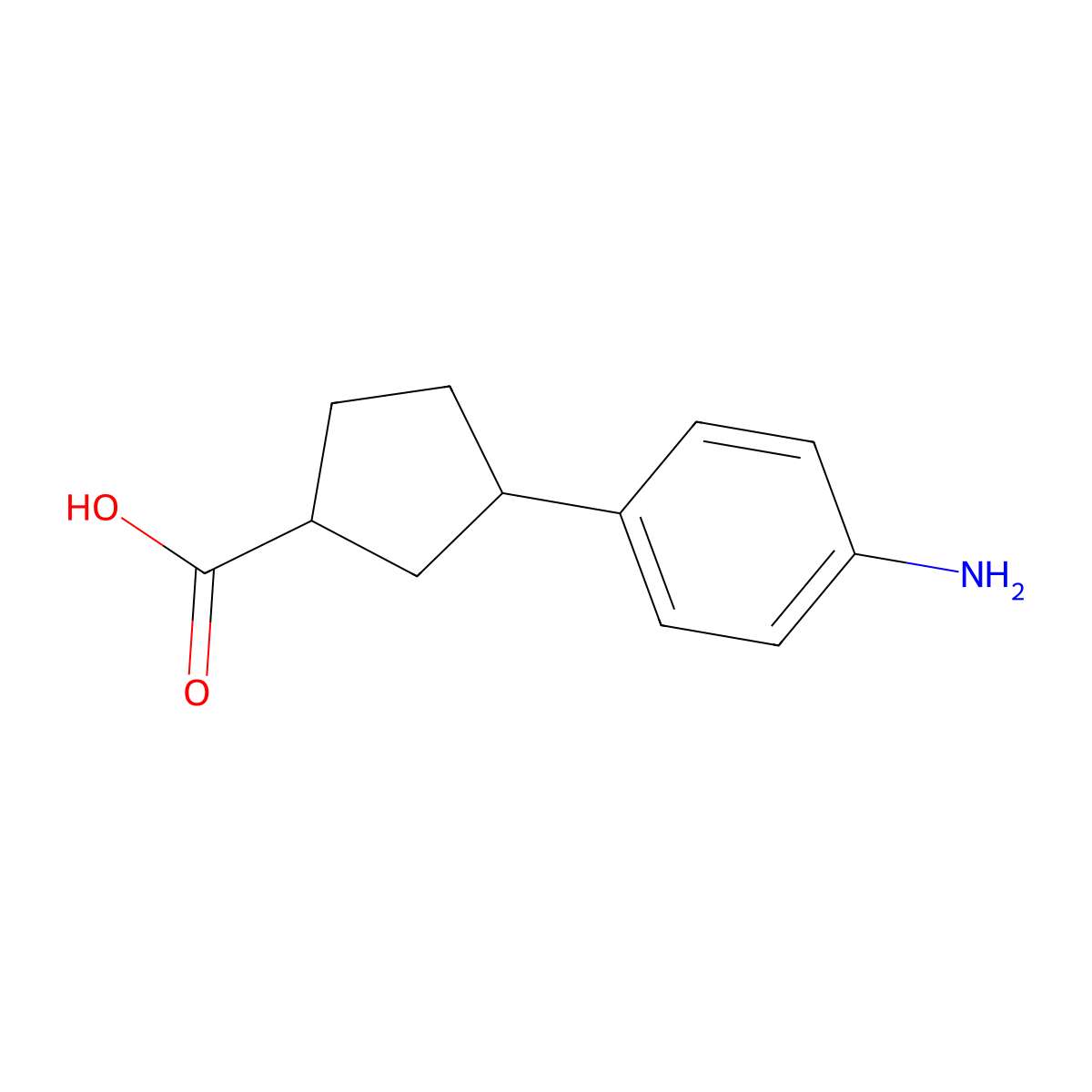 (1R,3R)-3-(4-Aminophenyl)cyclopentane-1-carboxylic acid molecular structure, CAS 2740768-32-3