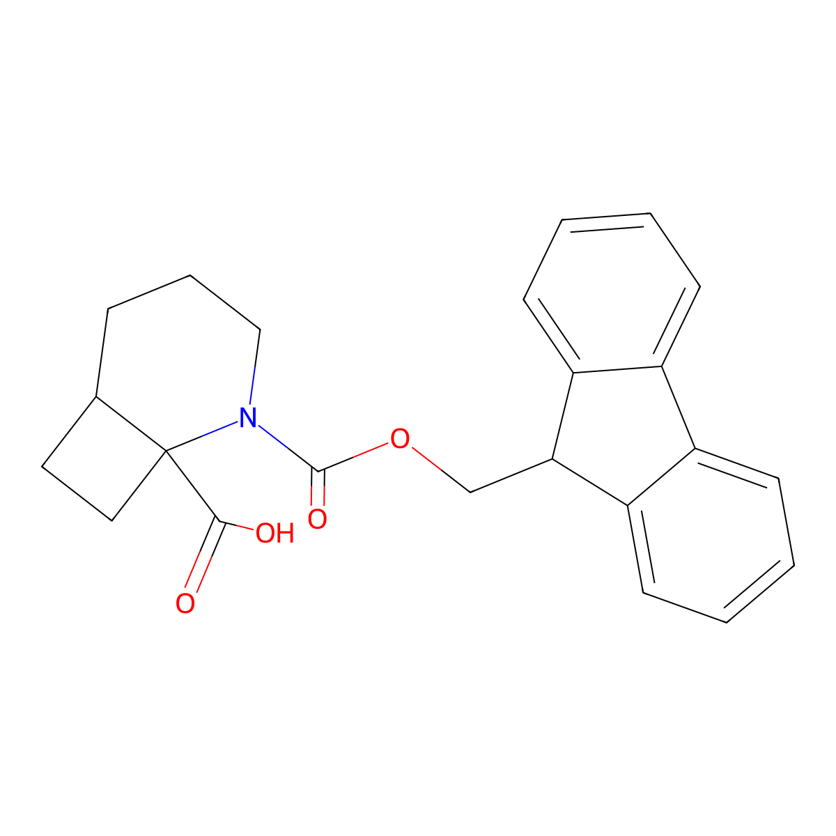 (1S,6R)-2-(9H-Fluoren-9-ylmethoxycarbonyl)-2-azabicyclo[4.2.0]octane-1-carboxylic acid molecular structure, CAS 2740778-73-6
