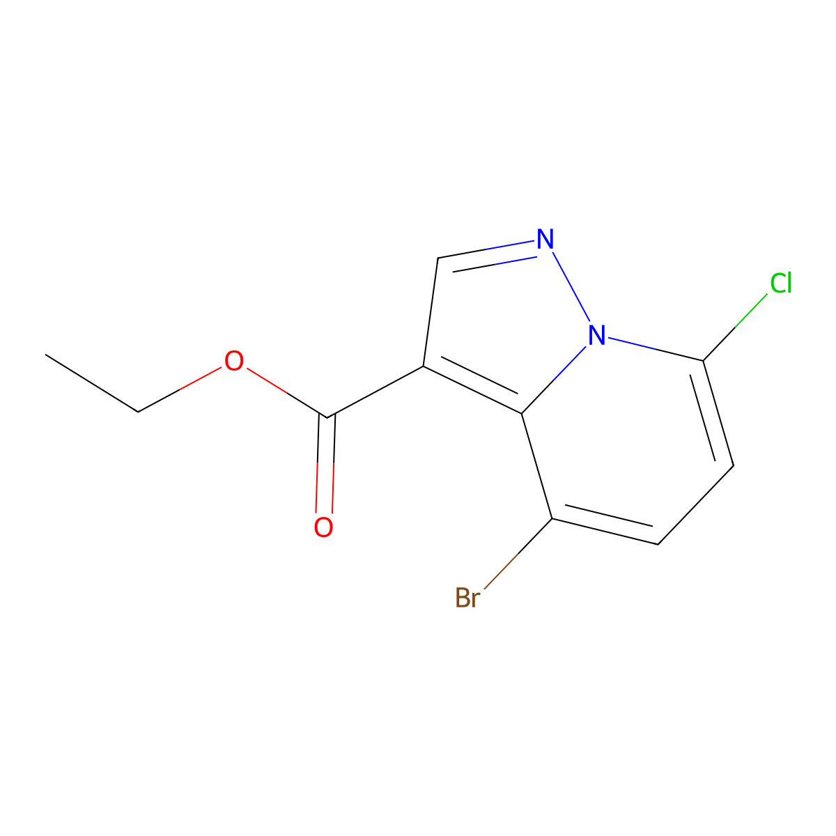 Ethyl 4-bromo-7-chloro-pyrazolo[1,5-a]pyridine-3-carboxylate molecular structure, CAS 2740830-47-9