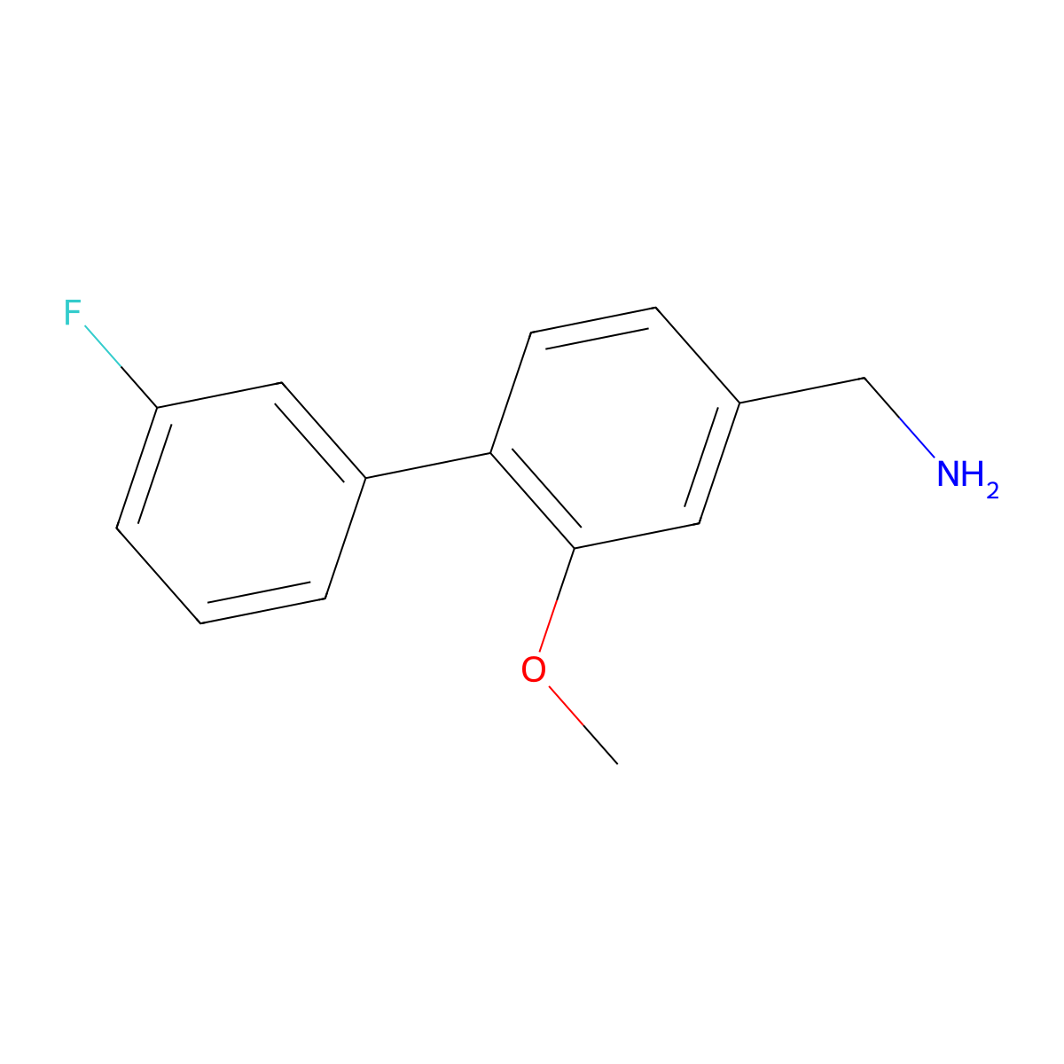 (3'-Fluoro-2-methoxy-[1,1'-biphenyl]-4-yl)methanamine molecular structure, CAS 2740845-76-3