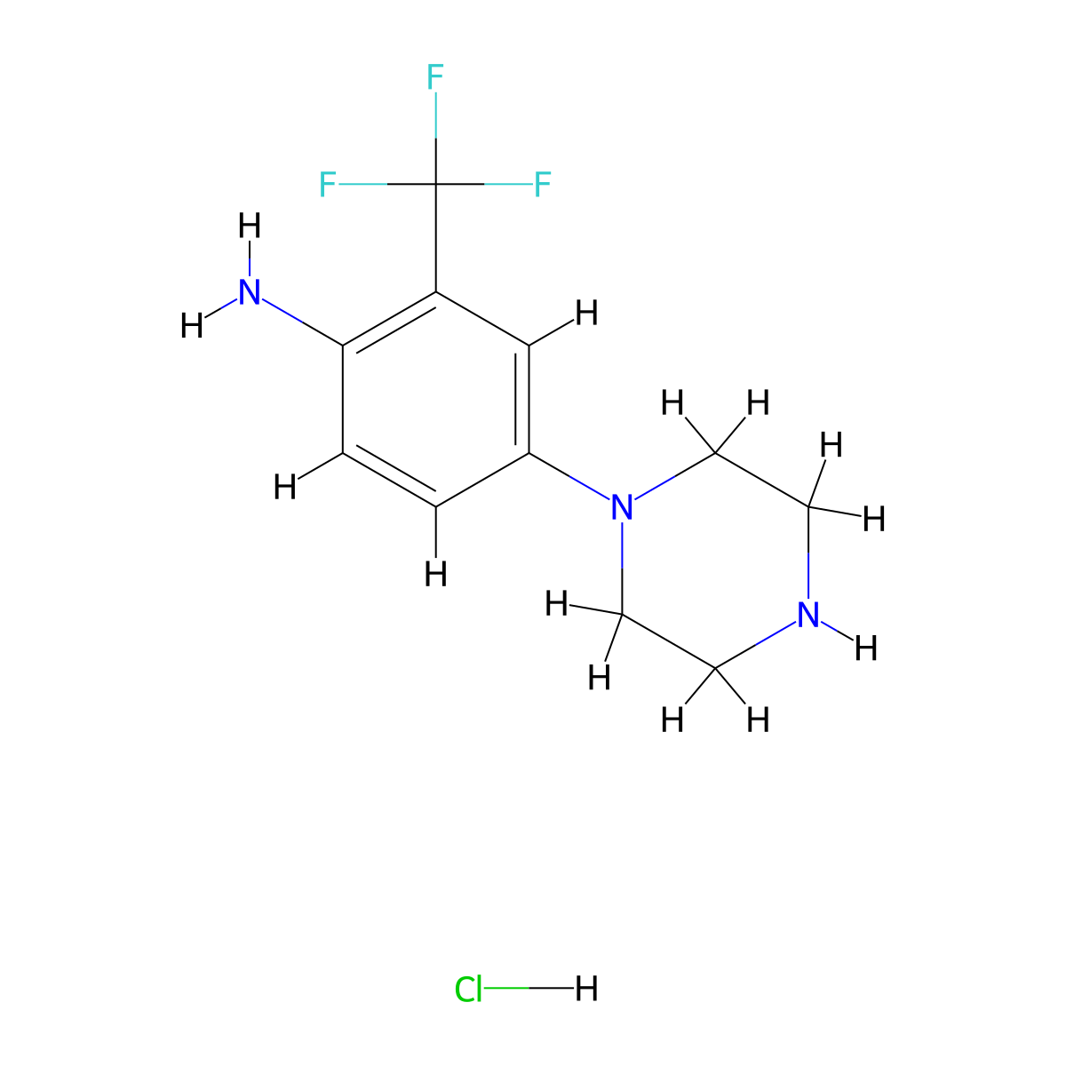 4-(Piperazin-1-yl)-2-(trifluoromethyl)aniline hydrochloride molecular structure, CAS 2740847-84-9