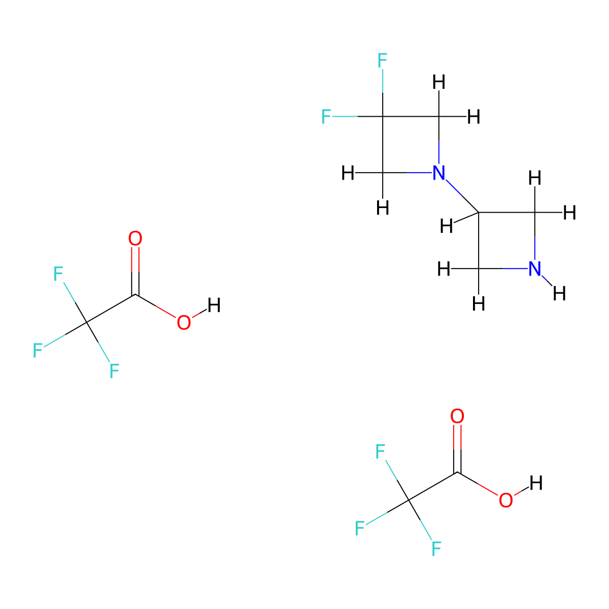 3,3-Difluoro-1,3'-biazetidine, bis(trifluoroacetic acid) molecular structure, CAS 2740874-32-0