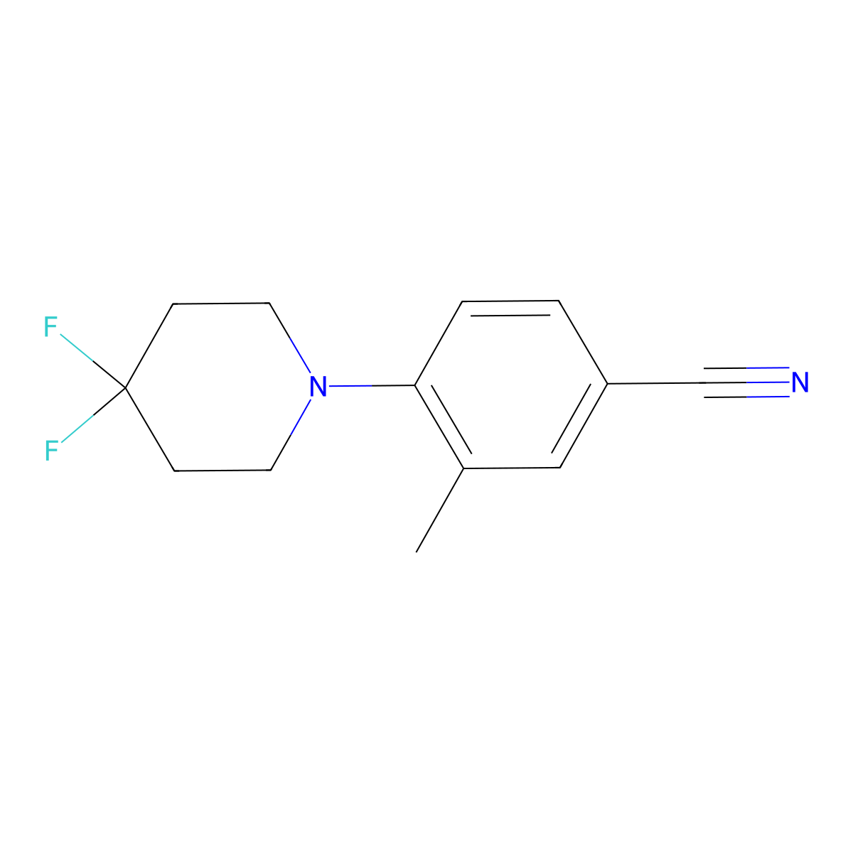 4-(4,4-Difluoropiperidin-1-yl)-3-methylbenzonitrile molecular structure, CAS 2740896-23-3