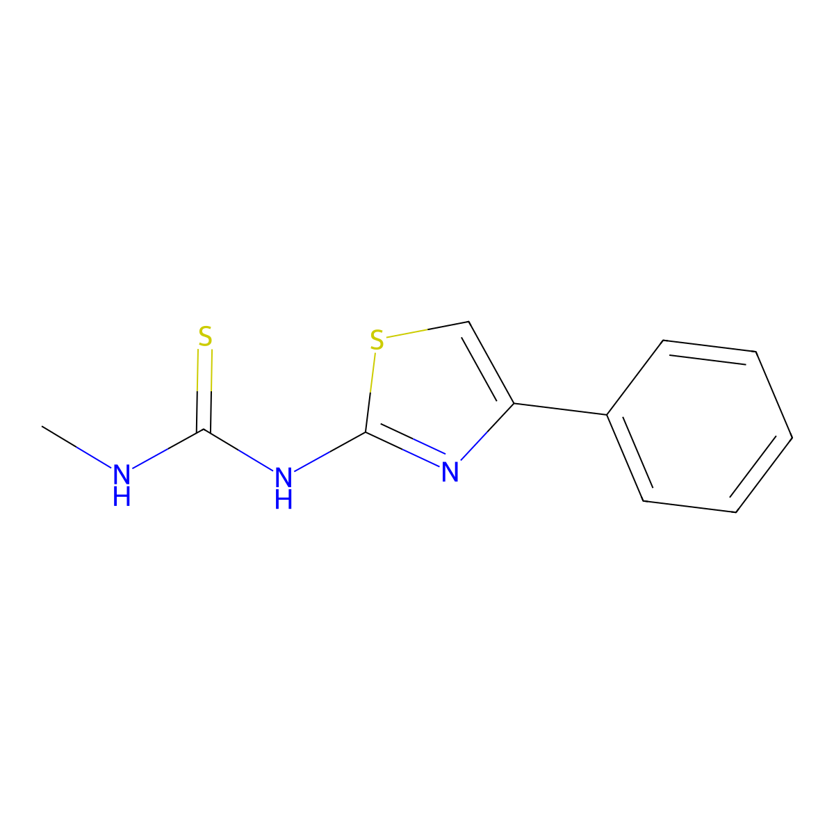 Thiourea, N-methyl-N'-(4-phenyl-2-thiazolyl)- molecular structure, CAS 2741-04-0