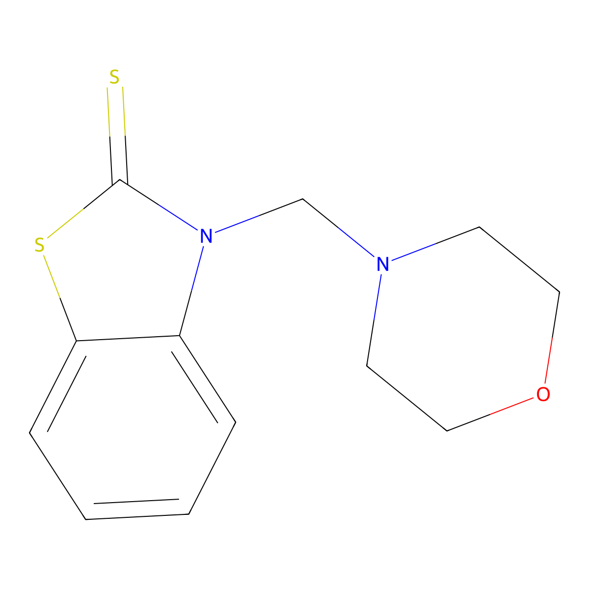 2-Benzothiazolinethione, 3-(morpholinomethyl)- molecular structure, CAS 27410-41-9