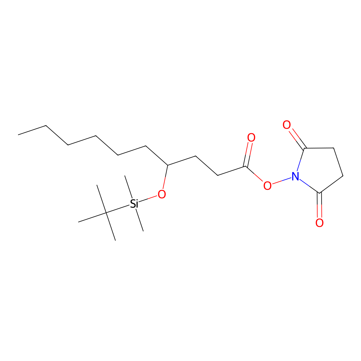 2,5-Dioxo-1-pyrrolidinyl 4-[(tert-Butyldimethylsilyl)oxy]decanoate molecular structure, CAS 2741177-87-5
