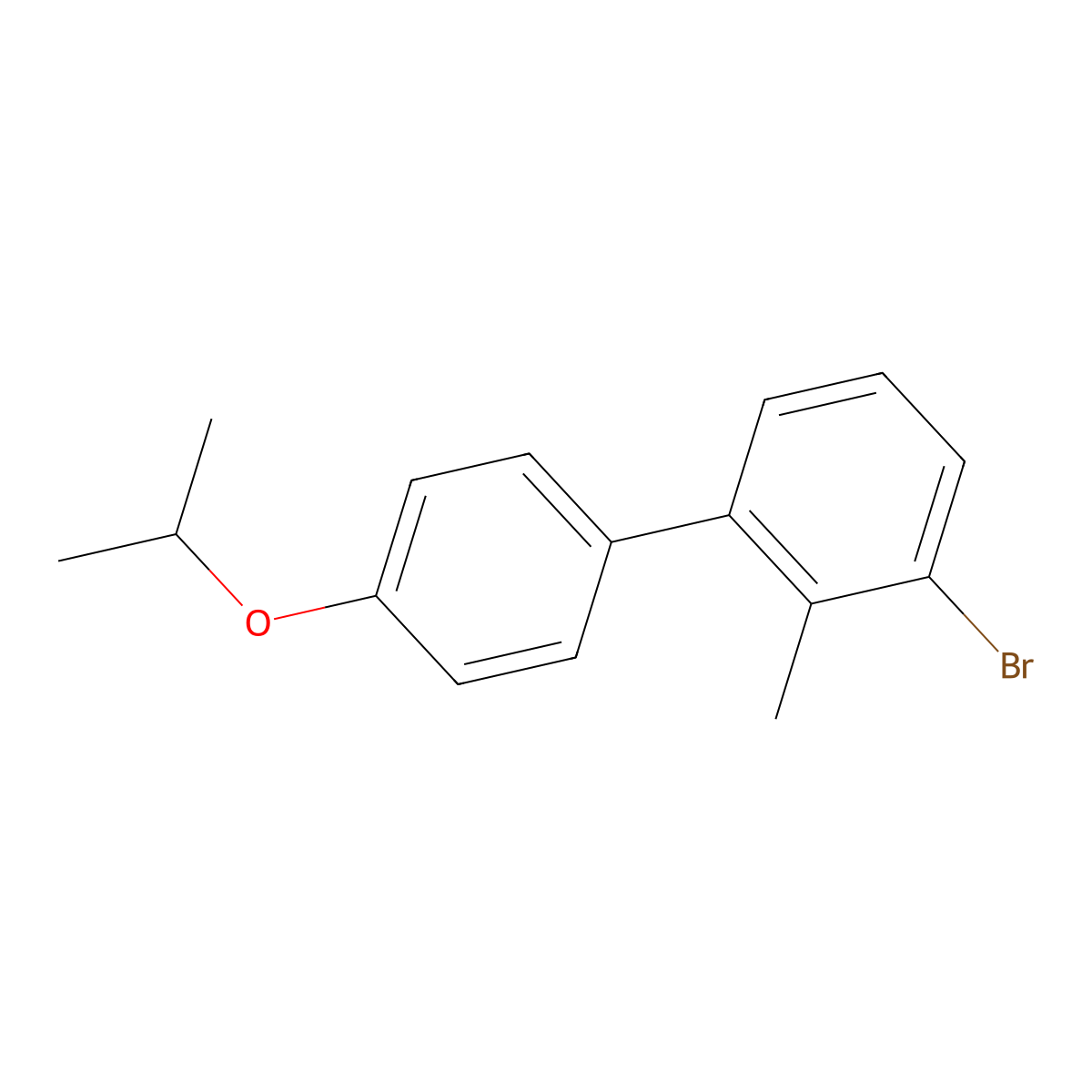 3-Bromo-4'-isopropoxy-2-methyl-1,1'-biphenyl molecular structure, CAS 2741179-28-0