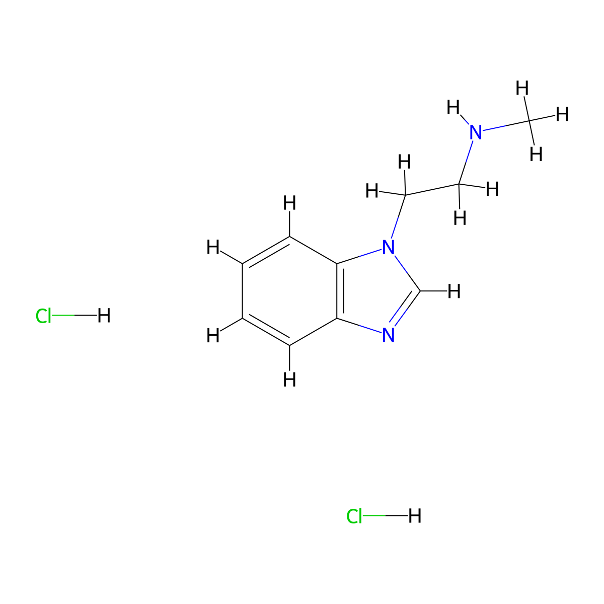 [2-(1H-1,3-benzodiazol-1-yl)ethyl](methyl)amine dihydrochloride molecular structure, CAS 2741217-76-3