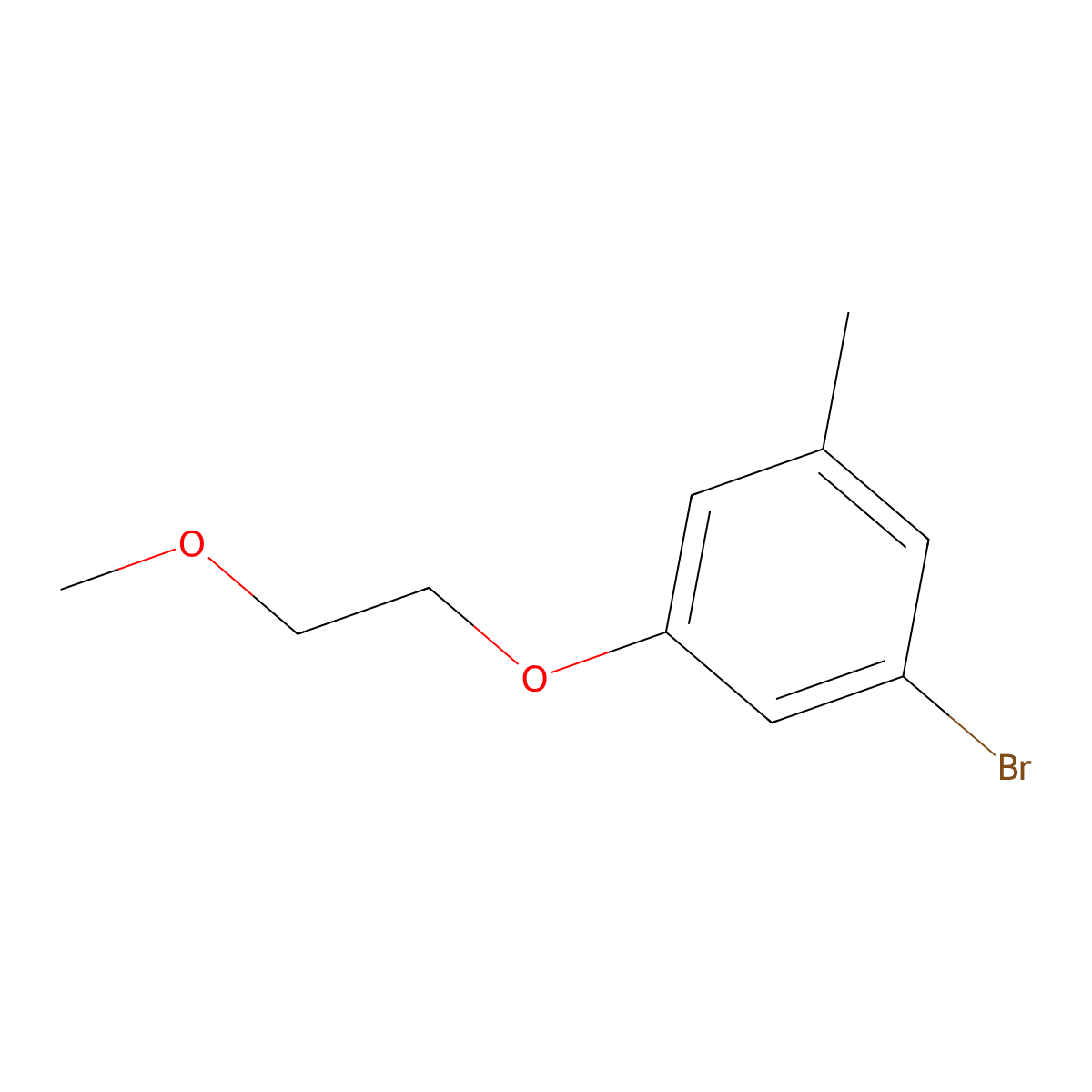 1-Bromo-3-(2-methoxyethoxy)-5-methylbenzene molecular structure, CAS 2741219-57-6