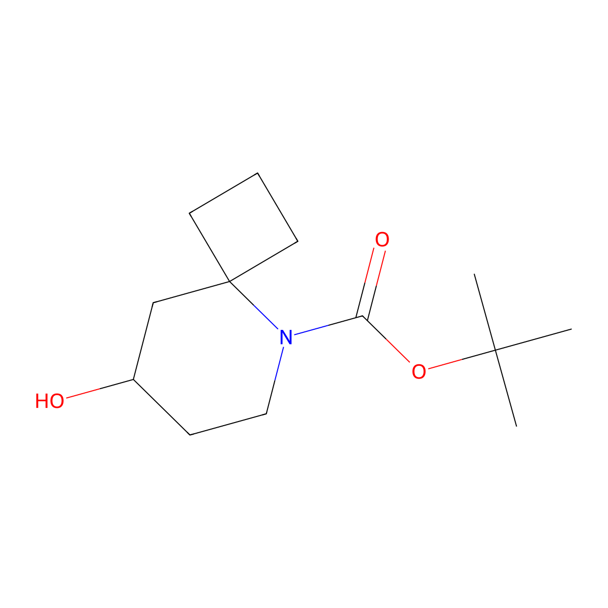 Tert-butyl (8S)-8-hydroxy-5-azaspiro[3.5]nonane-5-carboxylate molecular structure, CAS 2741232-94-8