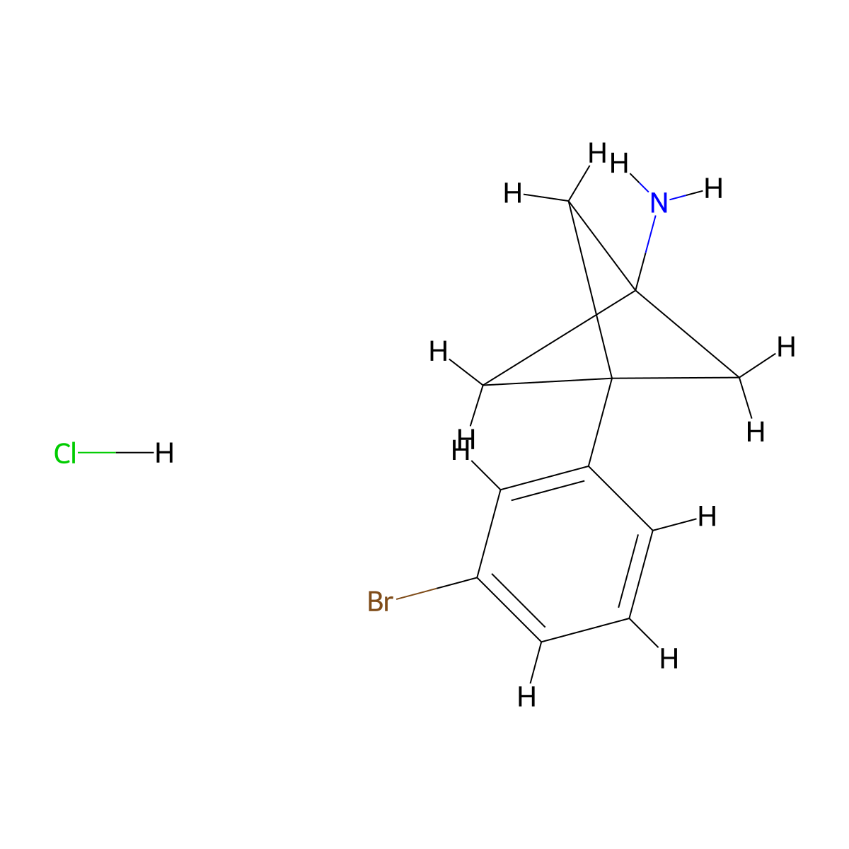 3-(3-Bromophenyl)bicyclo[1.1.1]pentan-1-amine hydrochloride molecular structure, CAS 2741234-92-2