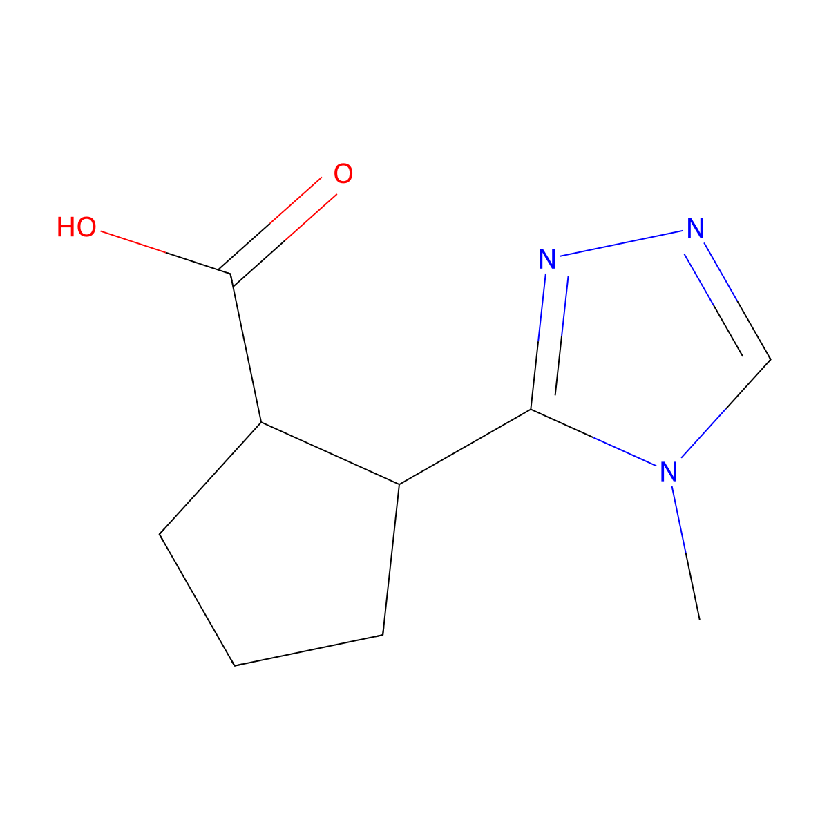 (1S,2R)-2-(4-Methyl-1,2,4-triazol-3-yl)cyclopentane-1-carboxylic acid molecular structure, CAS 2741242-64-6