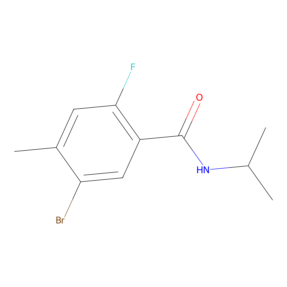 5-Bromo-2-fluoro-N-isopropyl-4-methylbenzamide molecular structure, CAS 2741245-33-8