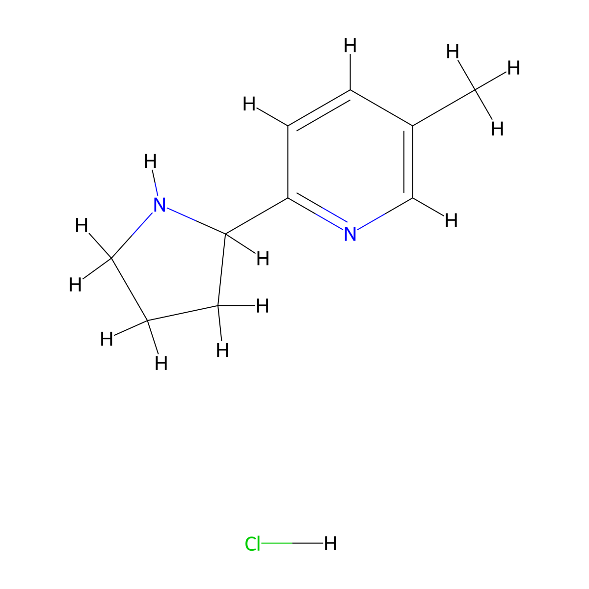 5-Methyl-2-(pyrrolidin-2-yl)pyridine (hydrochloride) molecular structure, CAS 2741258-85-3