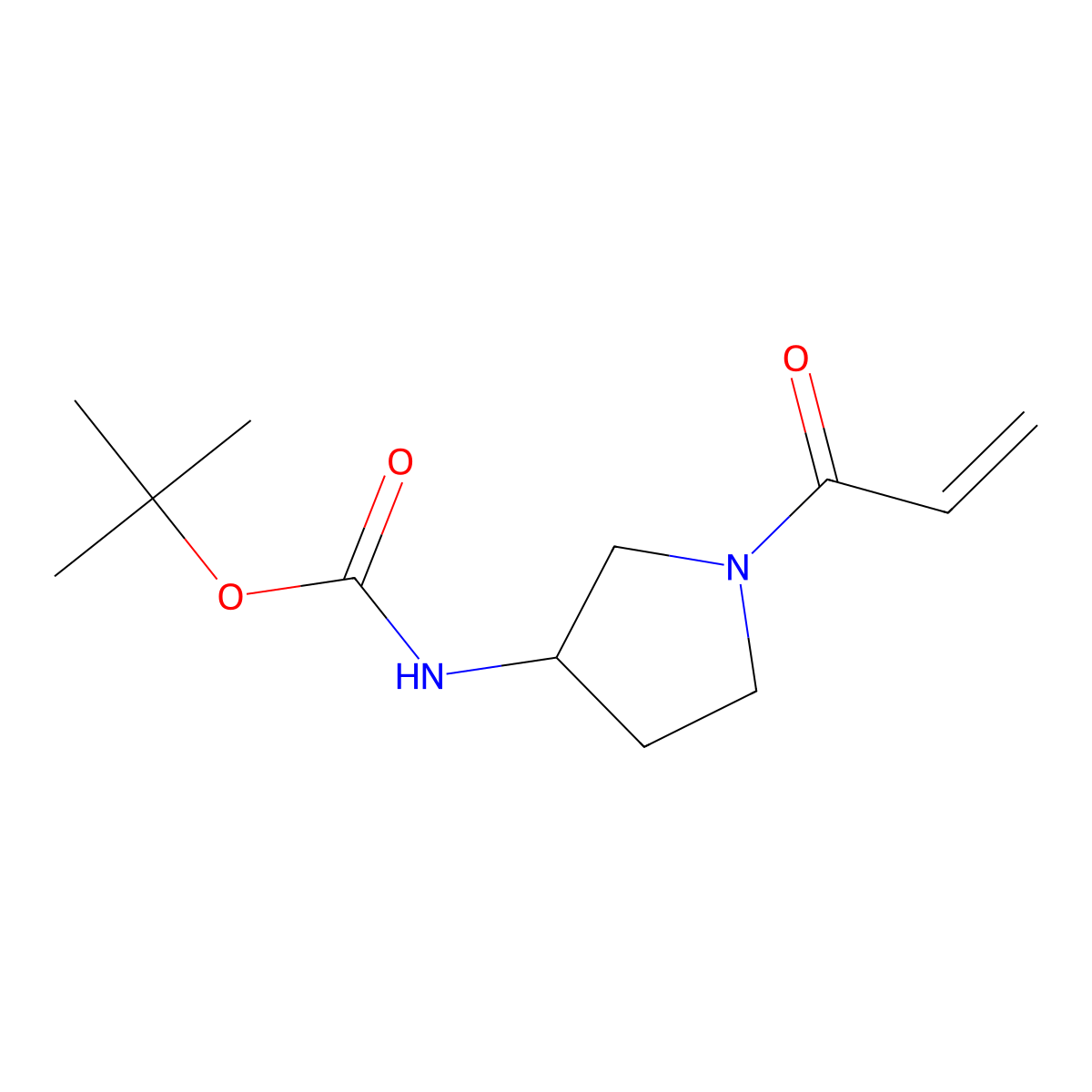 tert-butyl N-[1-(prop-2-enoyl)pyrrolidin-3-yl]carbamate molecular structure, CAS 2741261-36-7