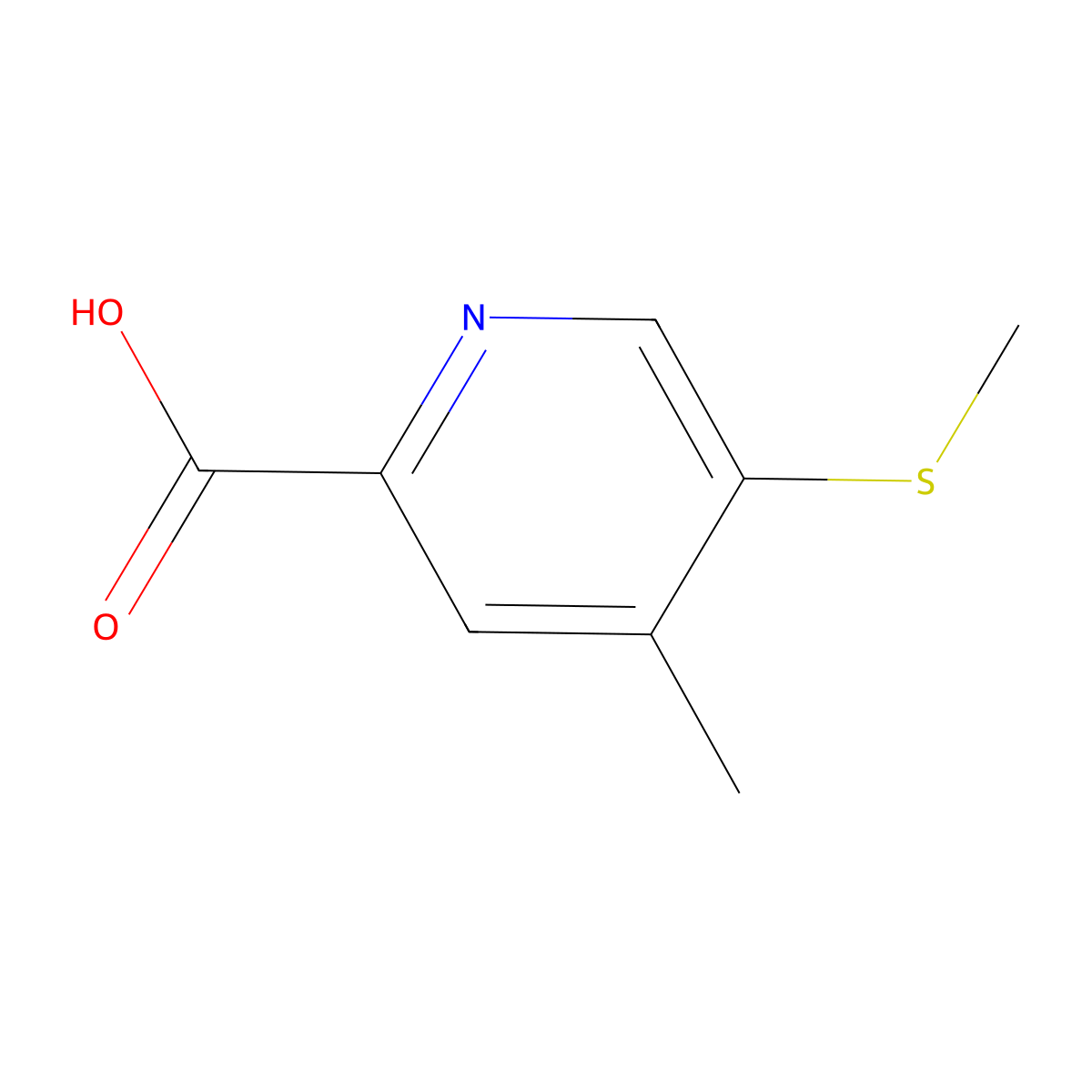 4-Methyl-5-(methylthio)picolinic acid molecular structure, CAS 2741268-16-4