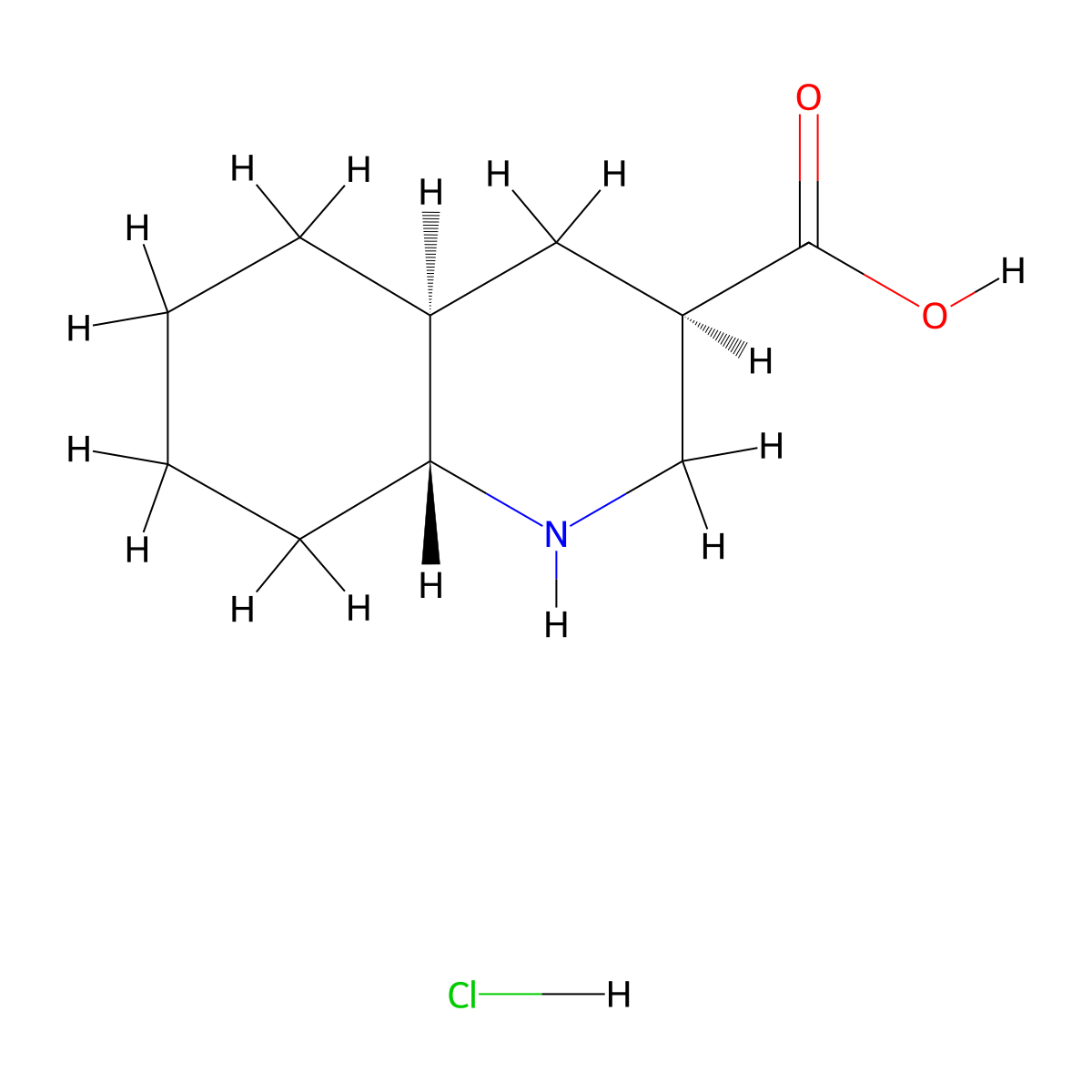 rac-(3R,4aS,8aR)-decahydroquinoline-3-carboxylic acid hydrochloride molecular structure, CAS 2741276-96-8