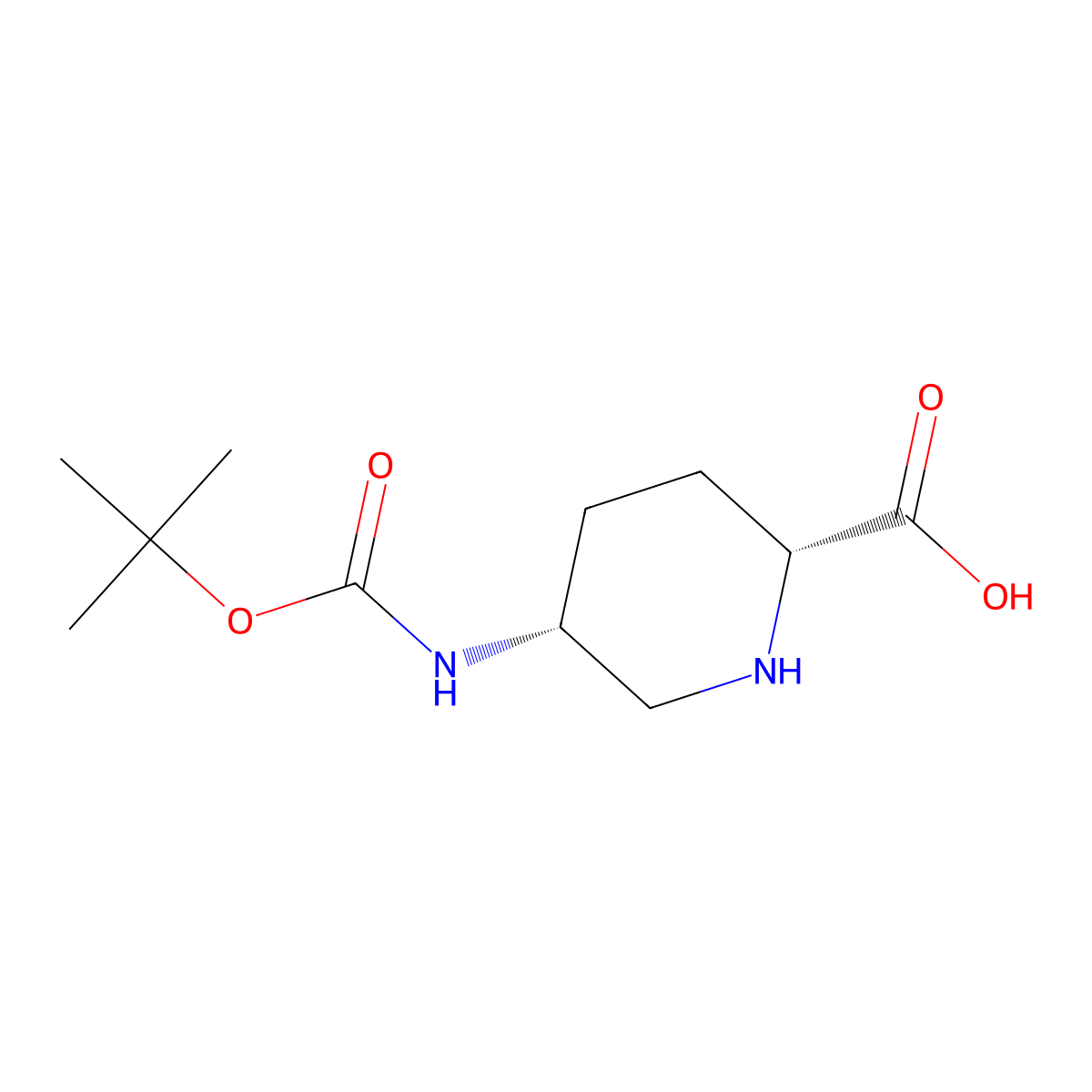 rac-(2R,5R)-5-{[(tert-butoxy)carbonyl]amino}piperidine-2-carboxylic acid molecular structure, CAS 2741284-90-0