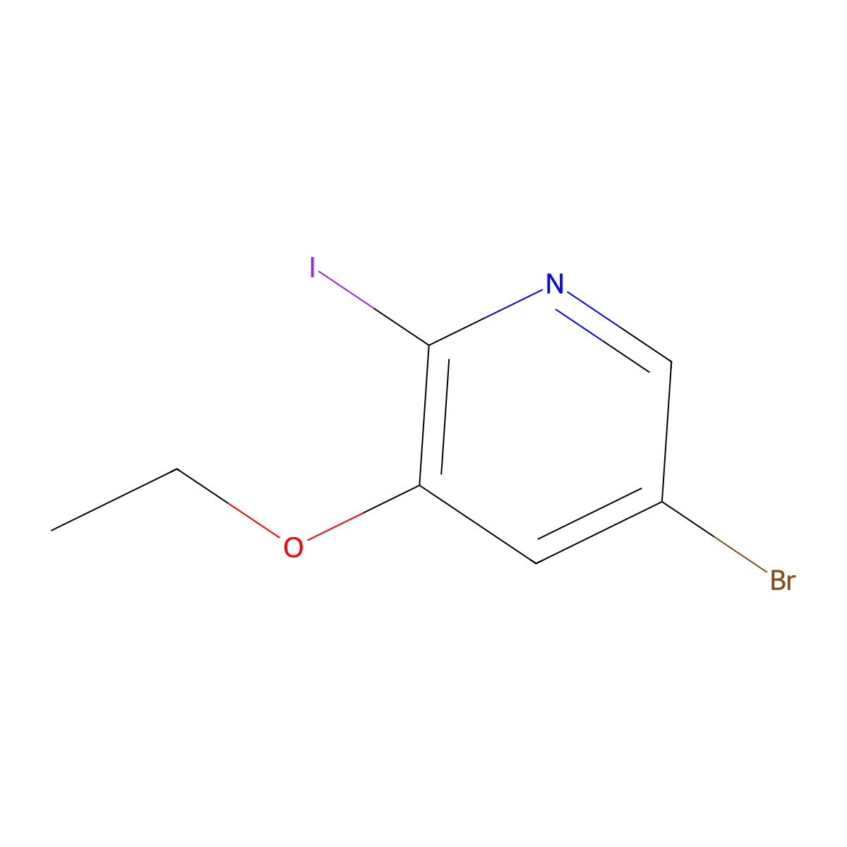 5-Bromo-3-ethoxy-2-iodopyridine molecular structure, CAS 2741345-20-8