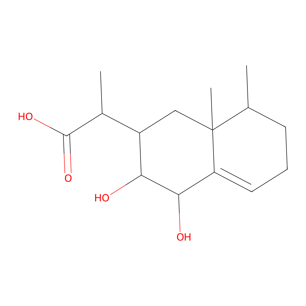 2-(3,4-dihydroxy-8,8a-dimethyl-2,3,4,6,7,8-hexahydro-1H-naphthalen-2-yl)propanoic acid molecular structure, CAS 2741352-23-6
