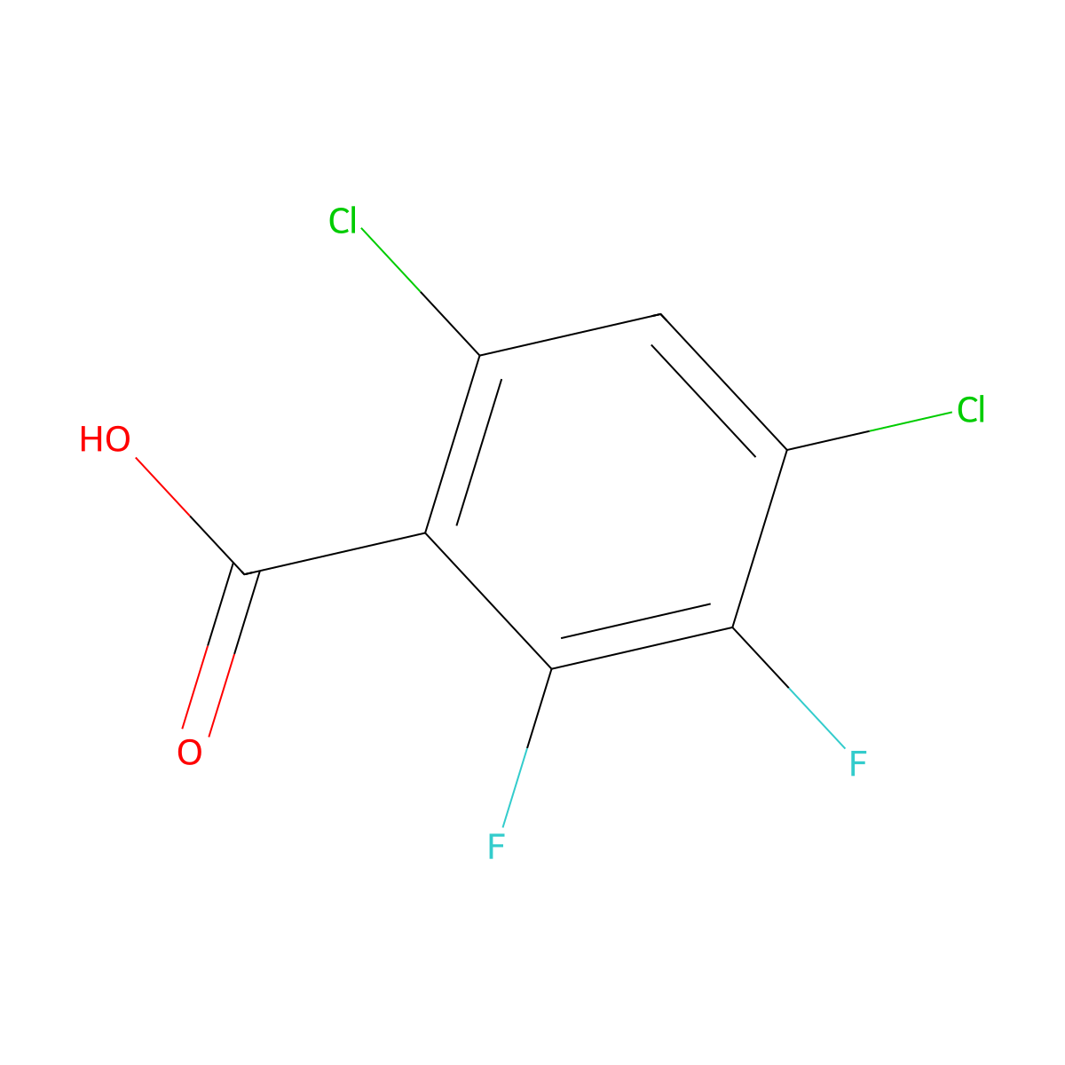 4,6-Dichloro-2,3-difluorobenzoic acid molecular structure, CAS 2741375-99-3