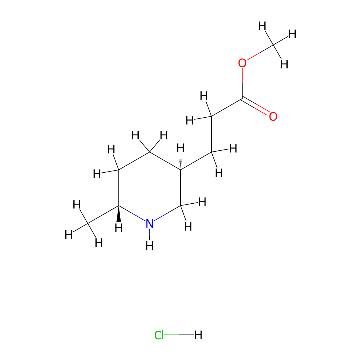 rac-methyl 3-((3R,6S)-6-methylpiperidin-3-yl)propanoate hydrochloride molecular structure, CAS 2741450-35-9