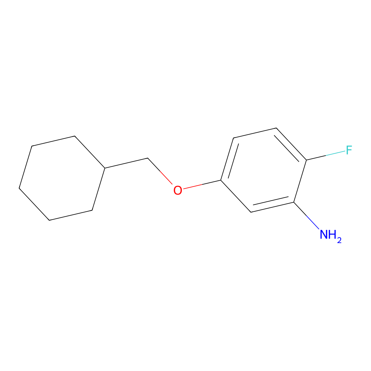 5-(Cyclohexylmethoxy)-2-fluoroaniline molecular structure, CAS 2741450-84-8