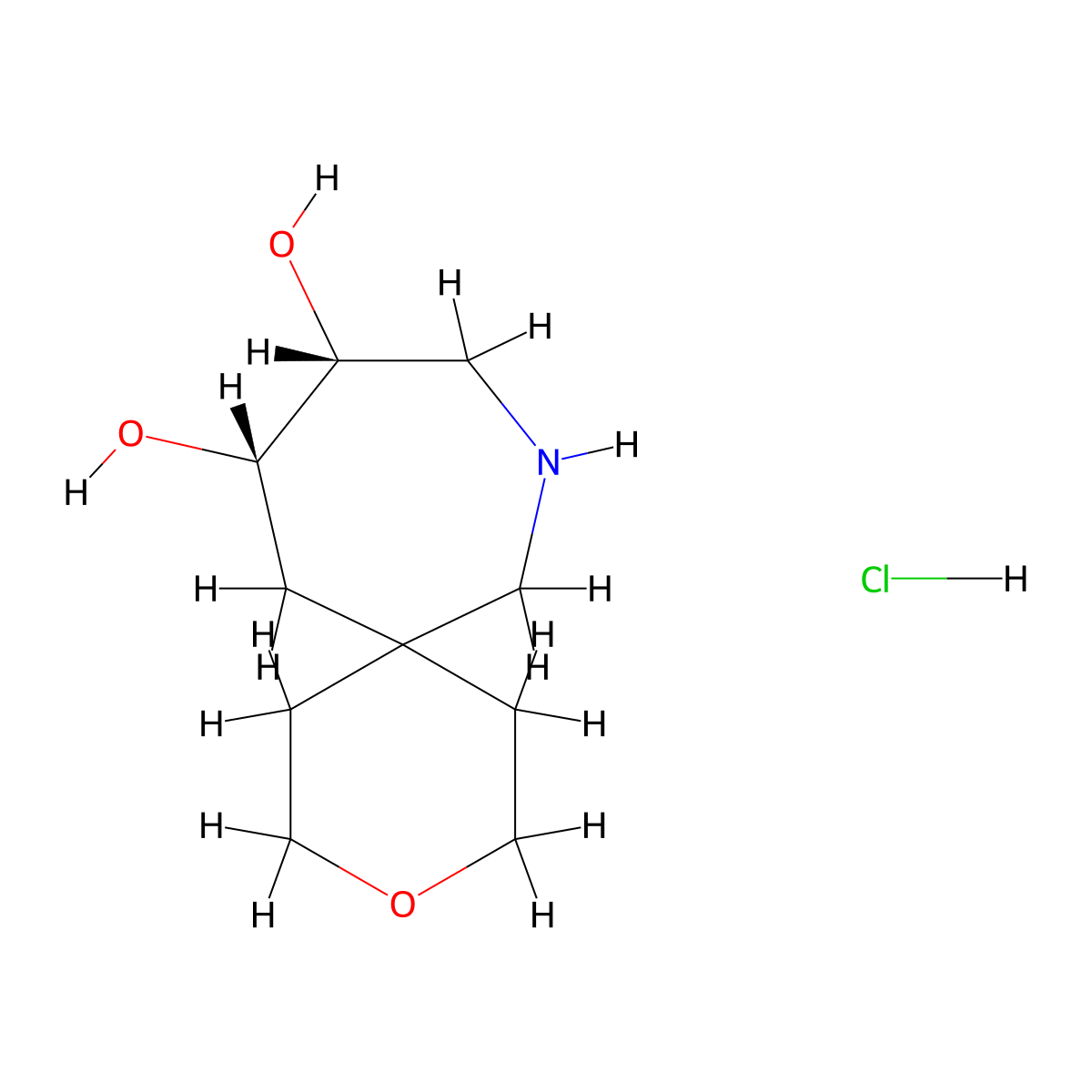 (10R,11S)-3-Oxa-8-azaspiro[5.6]dodecane-10,11-diol;hydrochloride molecular structure, CAS 2741465-65-4