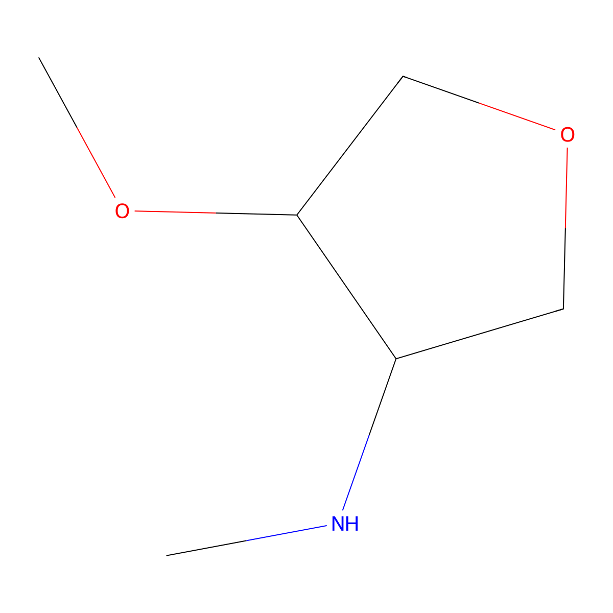 rac-(3R,4R)-4-methoxy-N-methyloxolan-3-amine molecular structure, CAS 2741481-40-1
