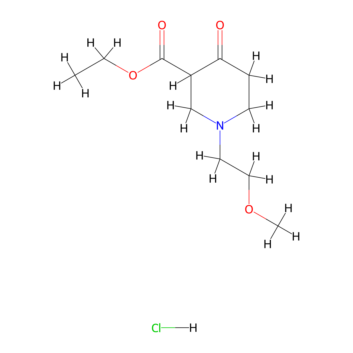 Ethyl 1-(2-methoxyethyl)-4-oxopiperidine-3-carboxylate;hydrochloride molecular structure, CAS 2741497-20-9