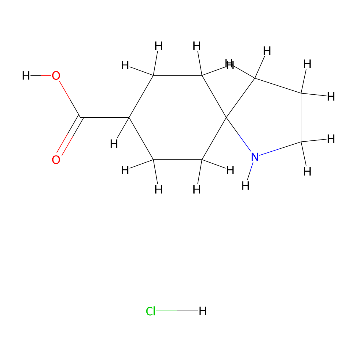 1-Azaspiro[4.5]decane-8-carboxylic acid hydrochloride molecular structure, CAS 2741515-57-9