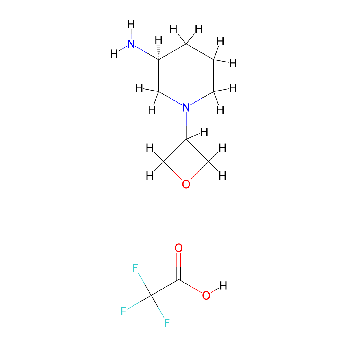 (3S)-1-(Oxetan-3-yl)piperidin-3-amine 2,2,2-trifluoroacetic acid molecular structure, CAS 2741575-37-9