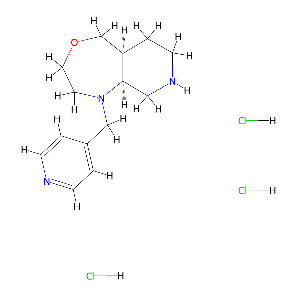 (5AS,9AS)-1-(Pyridin-4-ylmethyl)decahydropyrido[3,4-E][1,4]oxazepine trihydrochloride molecular structure, CAS 2741578-17-4