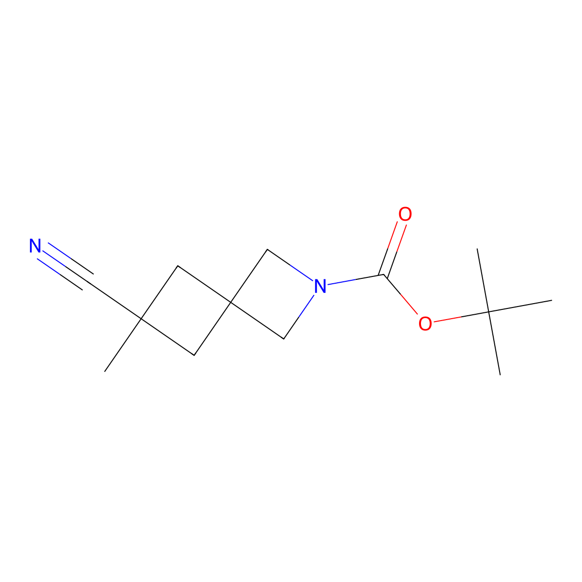 tert-Butyl 6-cyano-6-methyl-2-azaspiro[3.3]heptane-2-carboxylate molecular structure, CAS 2741578-45-8