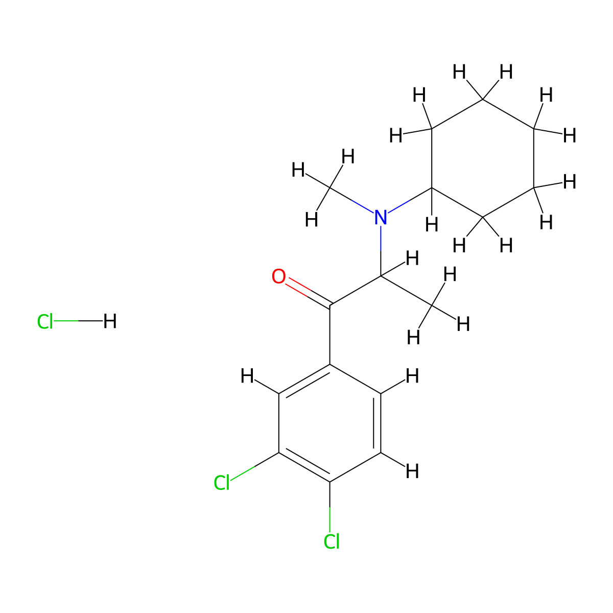3,4-dichloro-N-cyclohexyl Methcathinone (hydrochloride) molecular structure, CAS 2741594-31-8