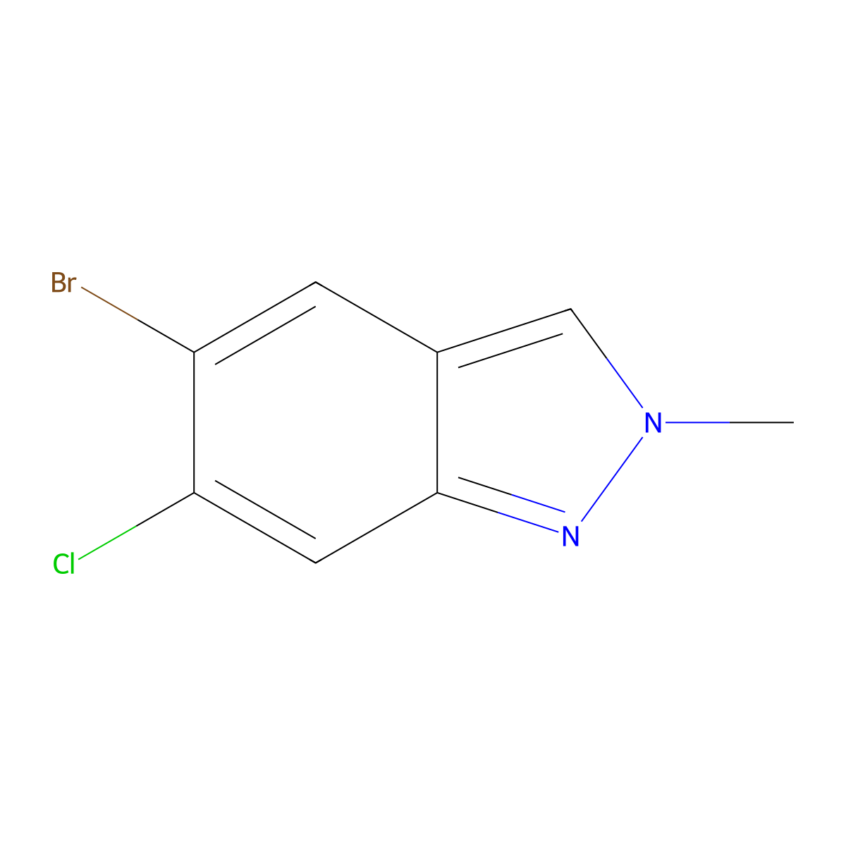 5-Bromo-6-chloro-2-methyl-2H-indazole molecular structure, CAS 2741600-25-7