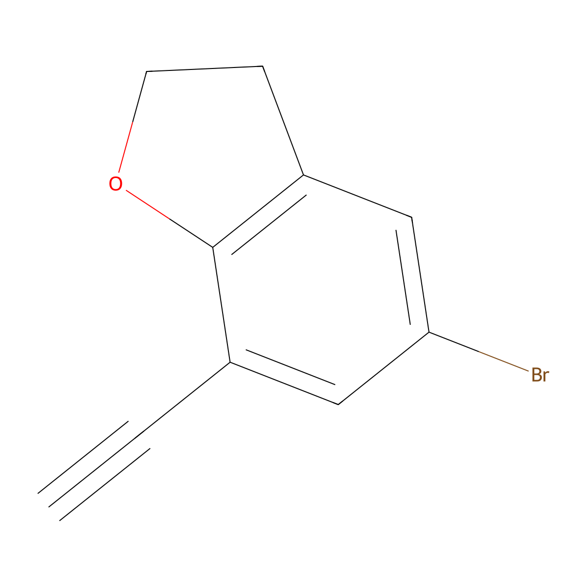 5-Bromo-7-ethynyl-2,3-dihydrobenzofuran molecular structure, CAS 2741630-34-0