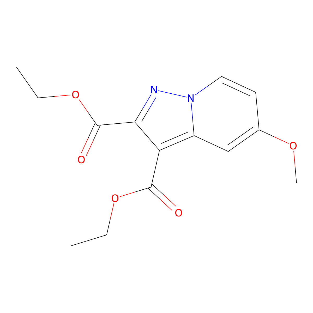 Diethyl 5-methoxypyrazolo[1,5-a]pyridine-2,3-dicarboxylate molecular structure, CAS 2741634-29-5