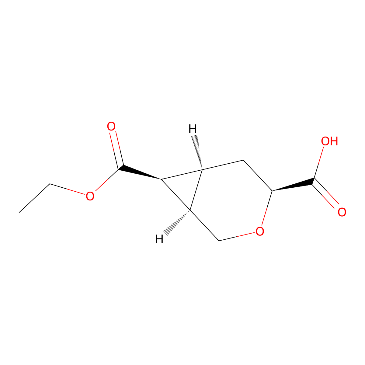 rac-(1R,4S,6S,7S)-7-(ethoxycarbonyl)-3-oxabicyclo[4.1.0]heptane-4-carboxylic acid molecular structure, CAS 2741668-42-6