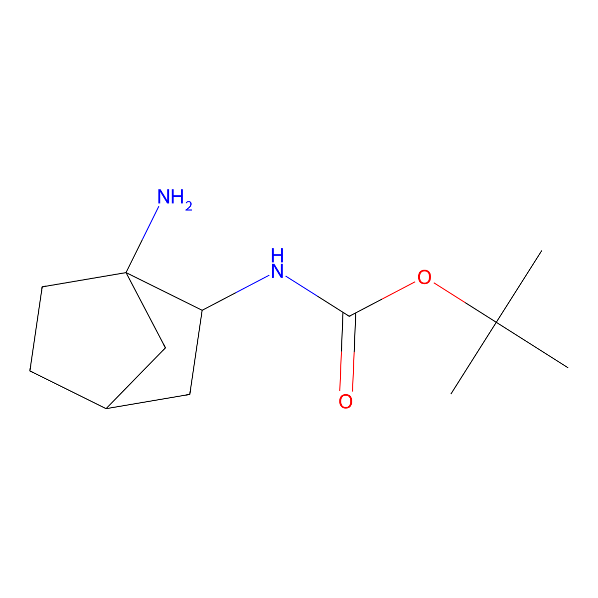 rac-tert-butylN-[(1R,2R,4S)-1-aminobicyclo[2.2.1]heptan-2-yl]carbamate molecular structure, CAS 2741668-45-9
