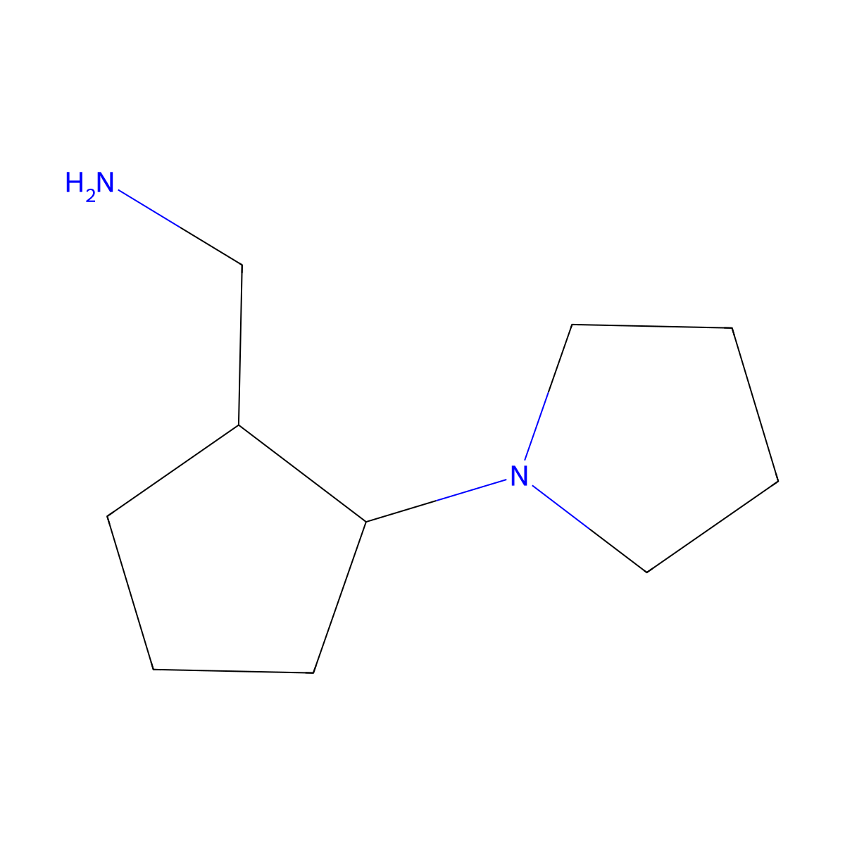 [(1S,2R)-2-Pyrrolidin-1-ylcyclopentyl]methanamine molecular structure, CAS 2741680-27-1