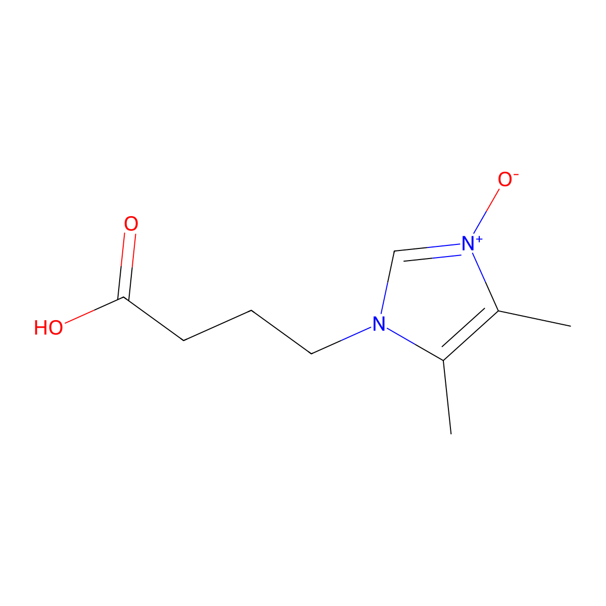 4-(4,5-dimethyl-3-oxido-1H-imidazol-1-yl)butanoic acid molecular structure, CAS 2741715-51-3