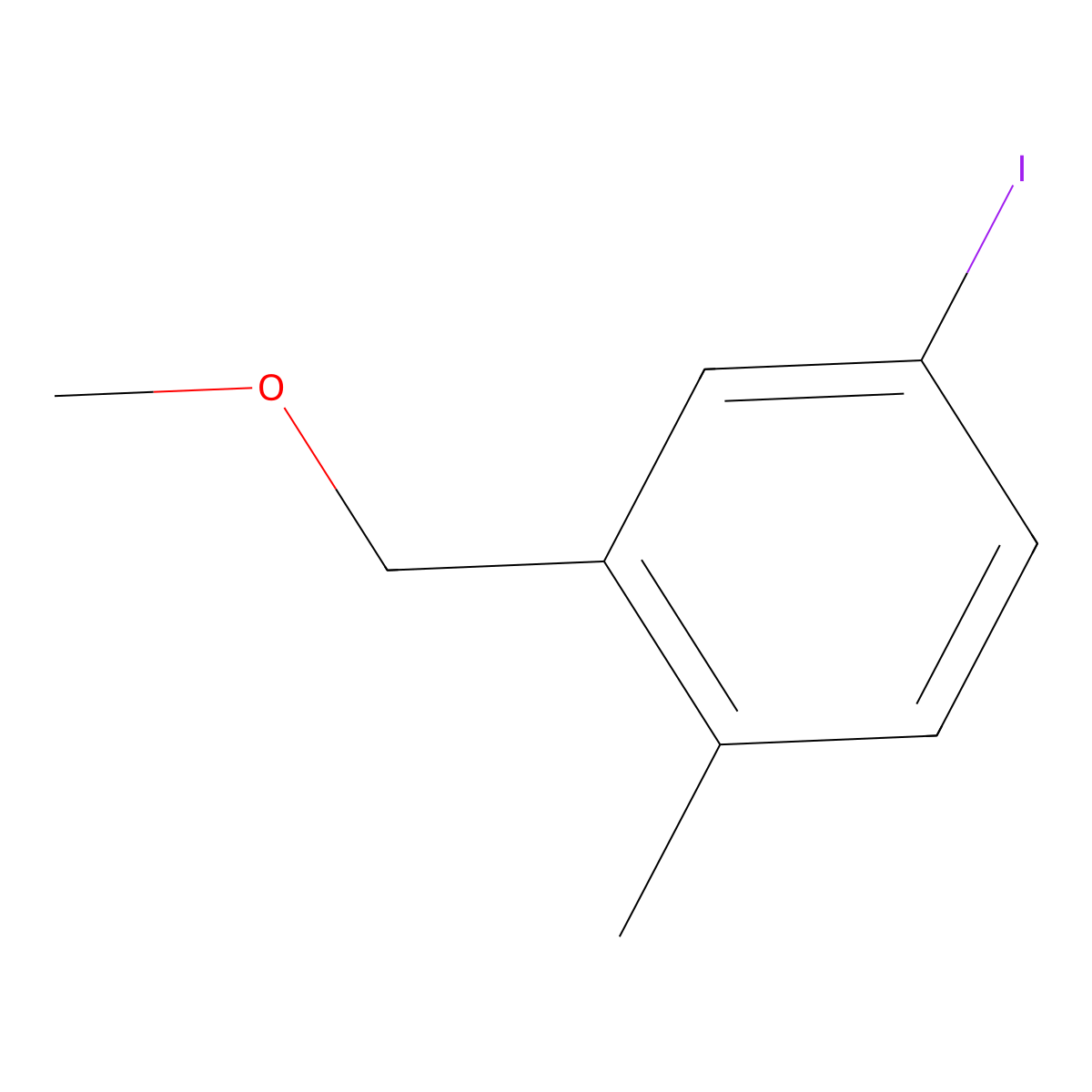 4-Iodo-2-(methoxymethyl)-1-methylbenzene molecular structure, CAS 2741727-73-9