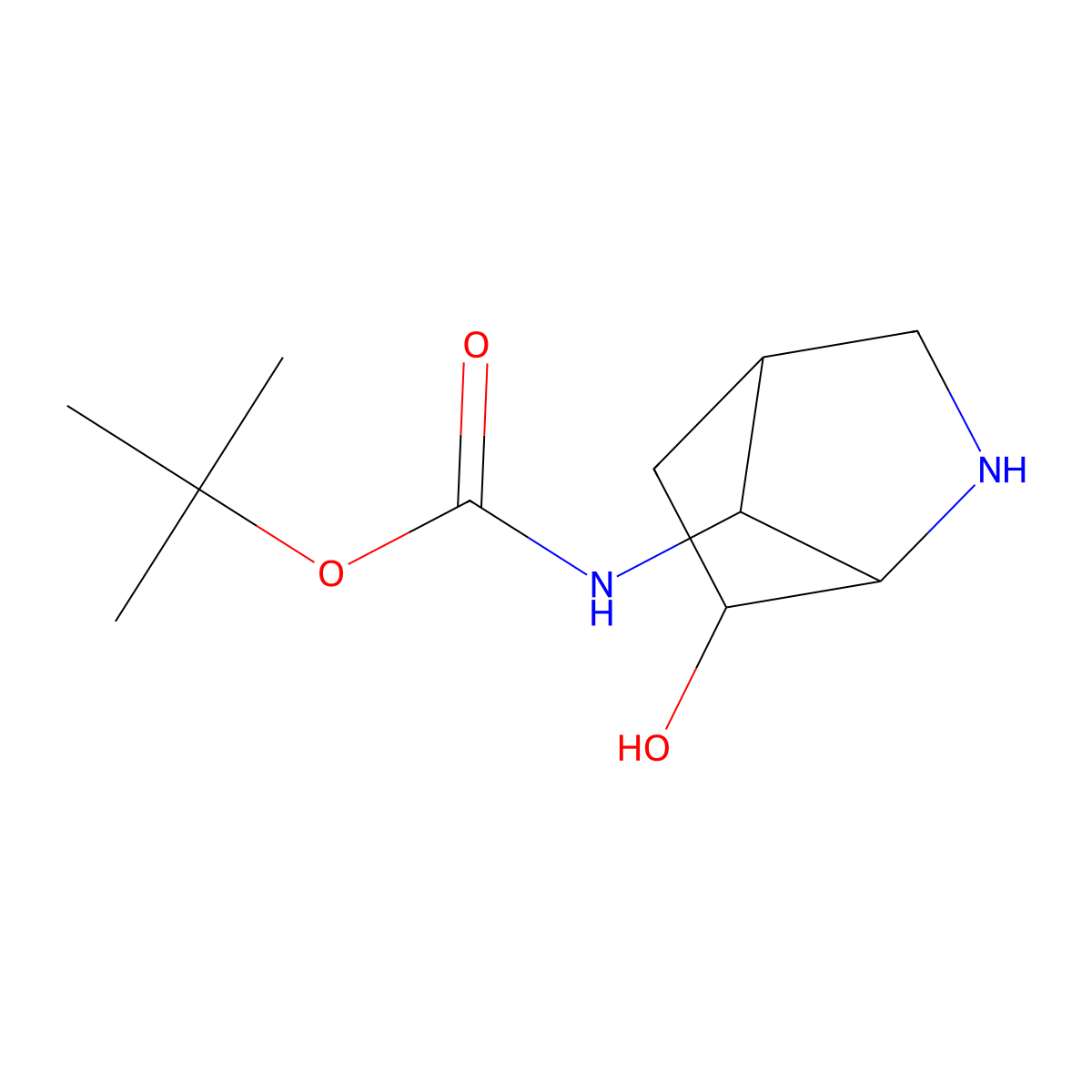 rac-tert-butyl N-[(1R,4S,6R,7S)-6-hydroxy-2-azabicyclo[2.2.1]heptan-7-yl]carbamate molecular structure, CAS 2741768-11-4