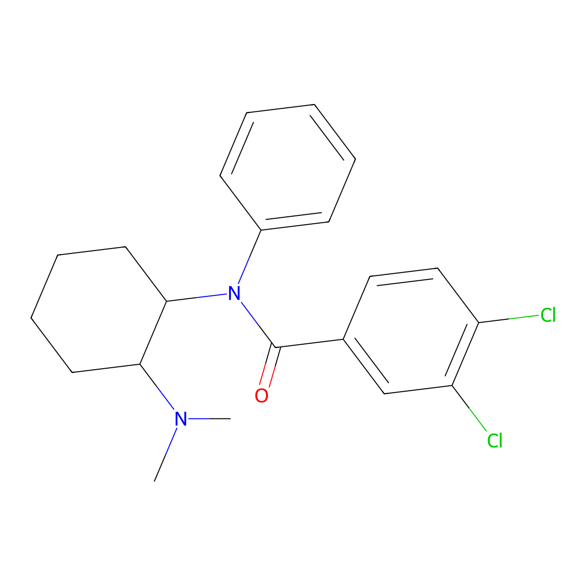 3,4-Dichloro-N-[(1S,2S)-2-(dimethylamino)cyclohexyl]-N-phenylbenzamide molecular structure, CAS 2741884-02-4