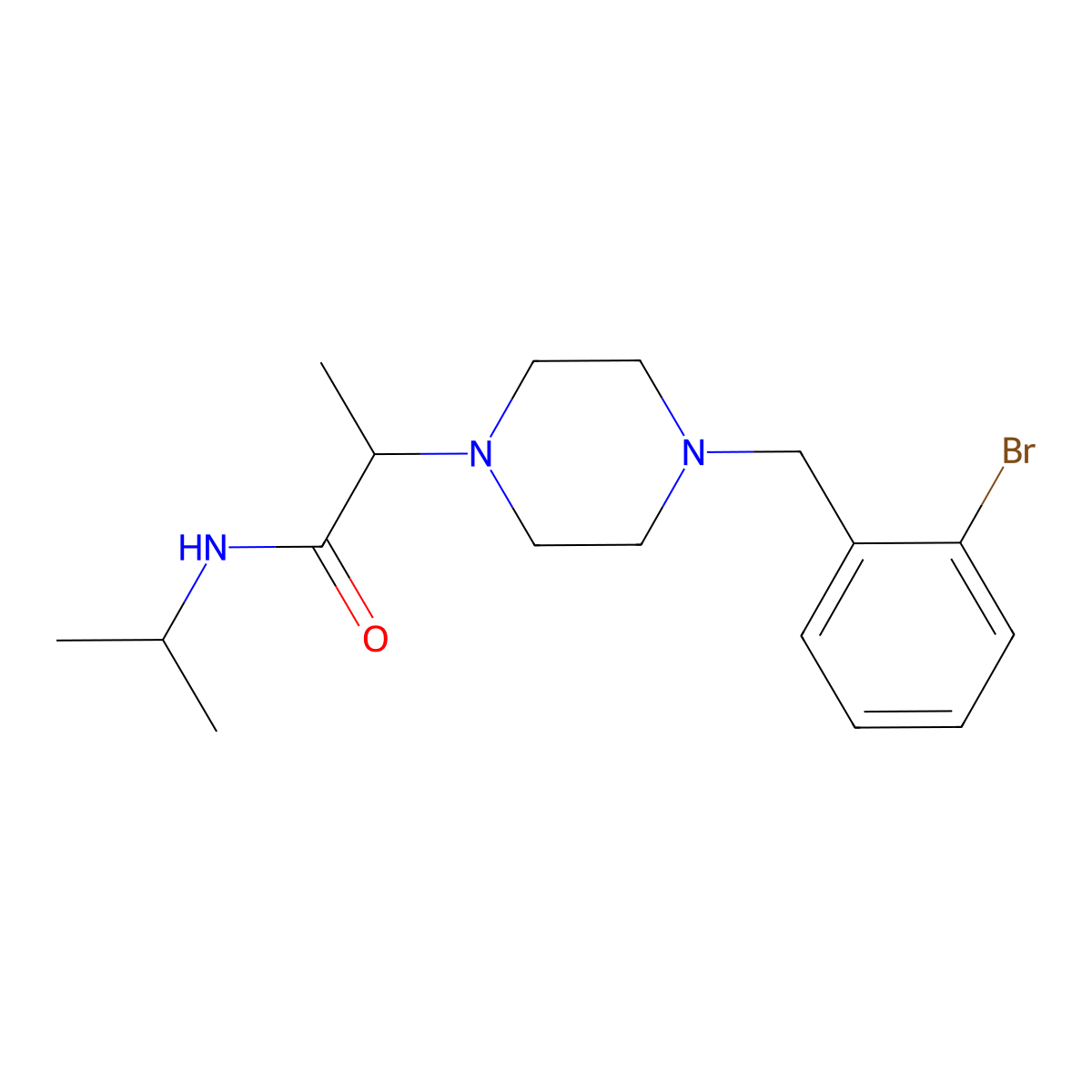2-{4-[(2-bromophenyl)methyl]piperazin-1-yl}-N-(propan-2-yl)propanamide molecular structure, CAS 2741888-95-7