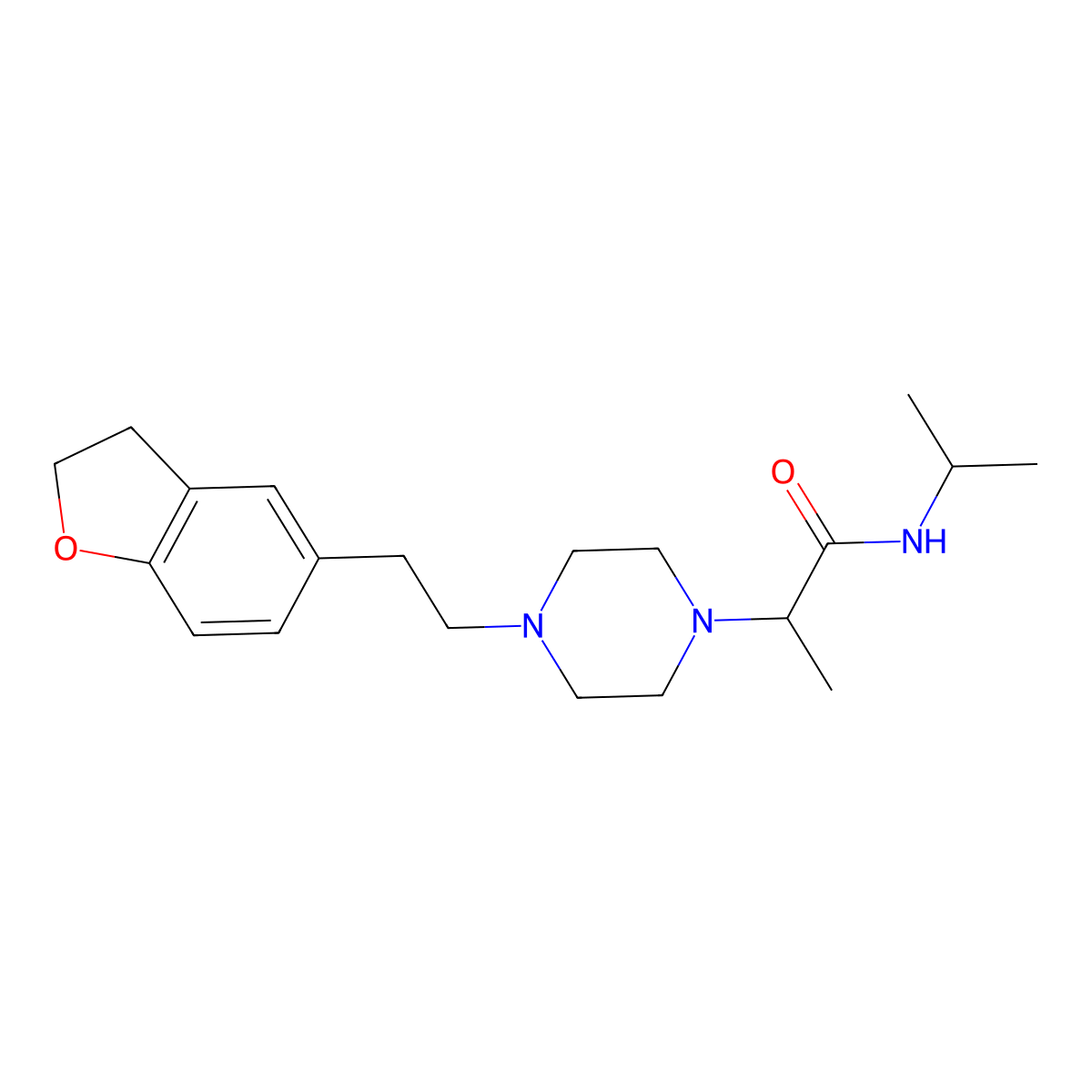 2-{4-[2-(2,3-dihydro-1-benzofuran-5-yl)ethyl]piperazin-1-yl}-N-(propan-2-yl)propanamide molecular structure, CAS 2741888-97-9