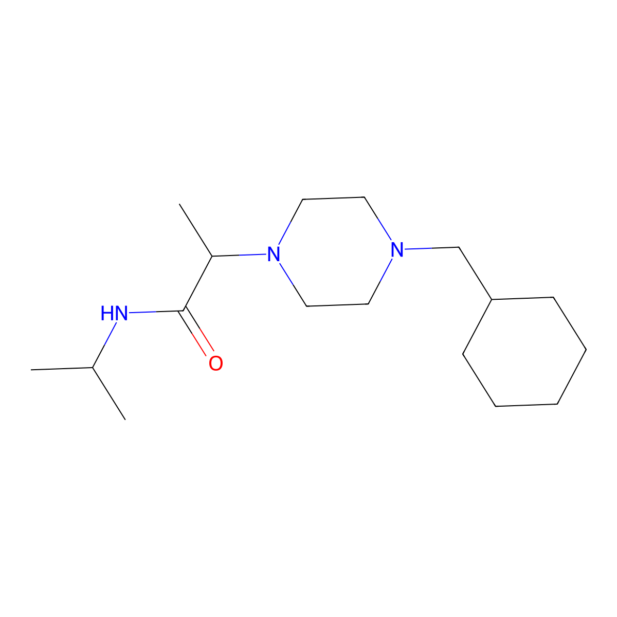 2-[4-(cyclohexylmethyl)piperazin-1-yl]-N-(propan-2-yl)propanamide molecular structure, CAS 2741889-43-8
