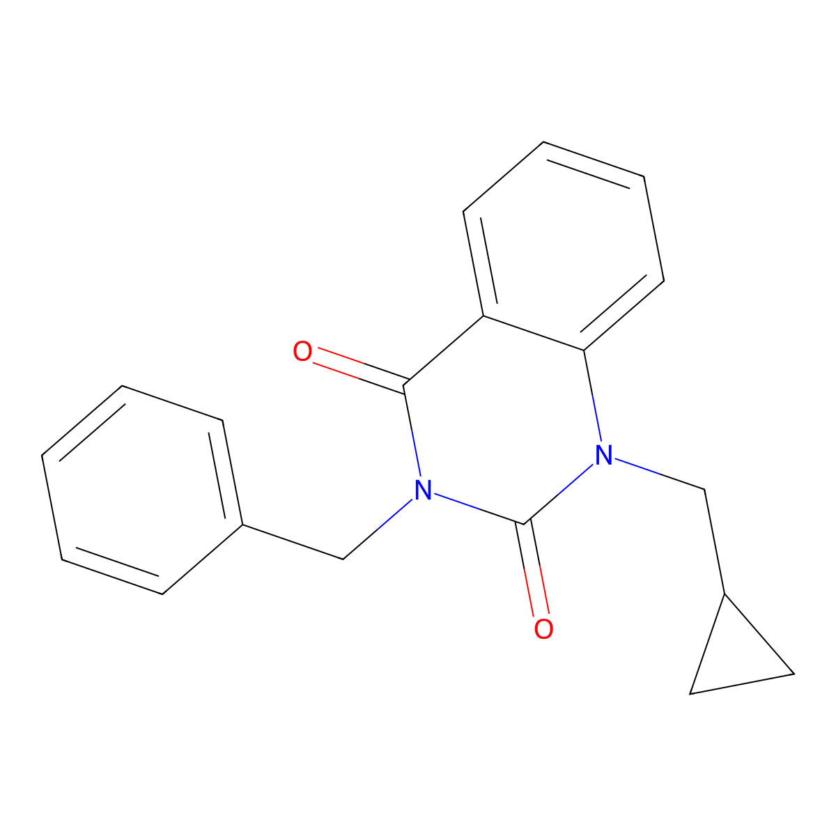 3-Benzyl-1-(cyclopropylmethyl)-1,2,3,4-tetrahydroquinazoline-2,4-dione molecular structure, CAS 2741889-46-1